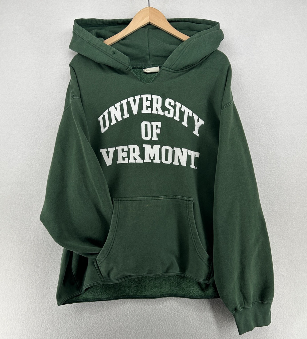 UNIVERSITY OF VERMONT Hoodie Adult 2X Catamounts Burlington UVM Sweatshirt Green